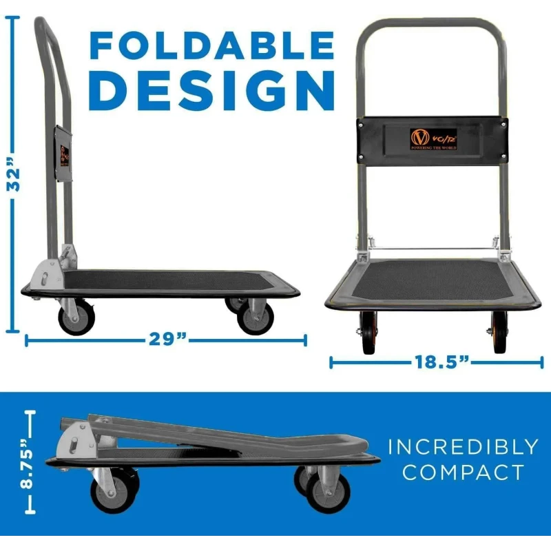 Voltz VZ-VHT-150 150kg Steel Platform Hand Trolley image-2