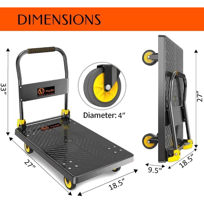 Voltz VZ-VHT-200 200kg Plastic Moving Platform Trolley image-9