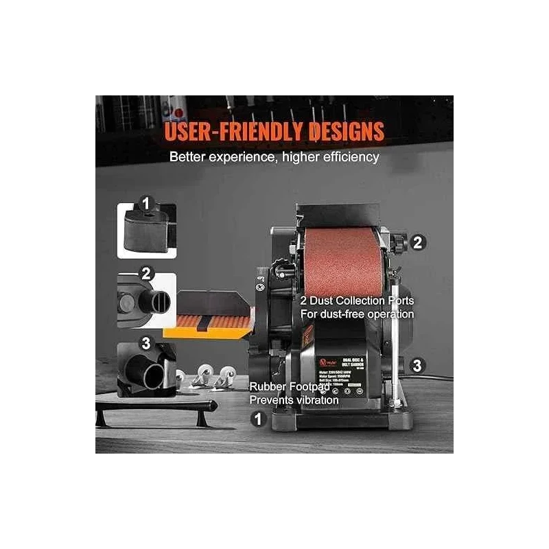 Voltz VZ-DS-500 500W 5 Inch Electric Belt Grinder Sander image-2