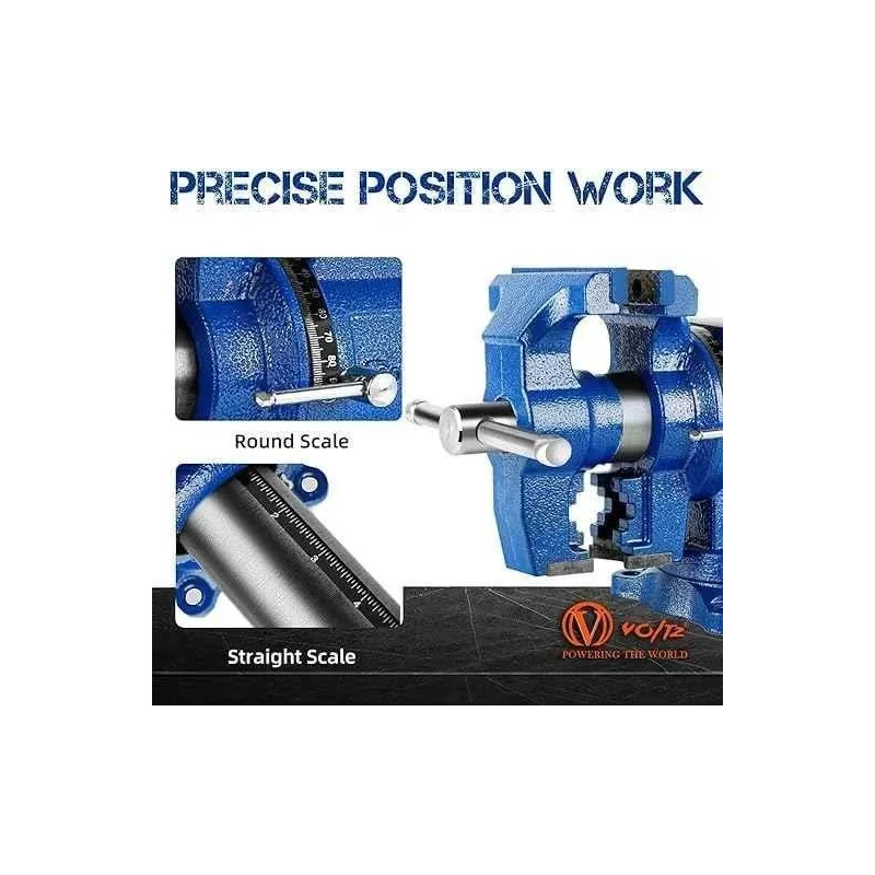 Voltz 4 Inch Cast Iron Swivel Base Bench Vice image-2