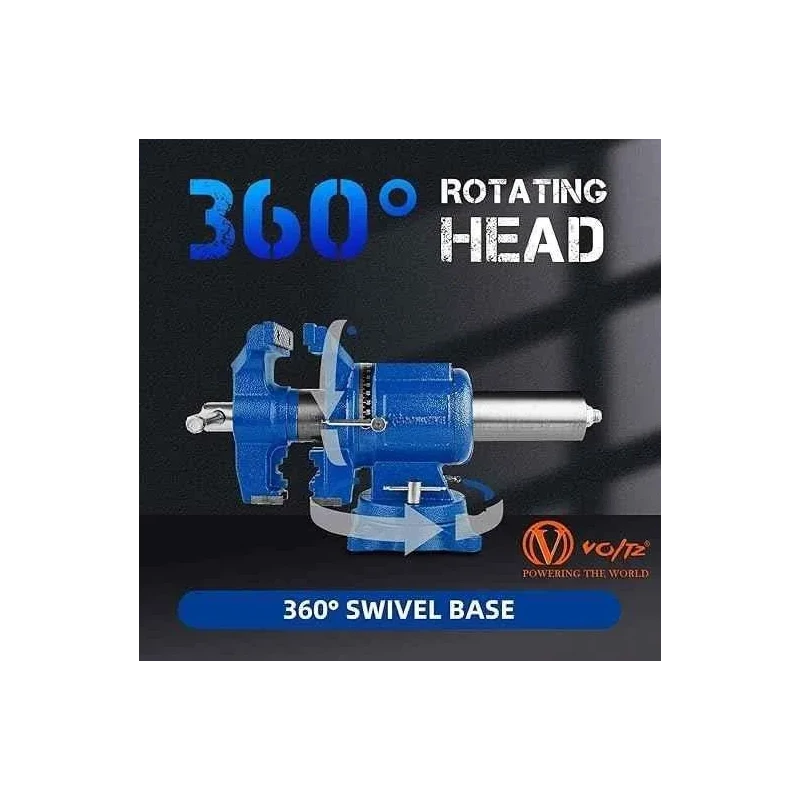 Voltz 4 Inch Cast Iron Swivel Base Bench Vice image-4