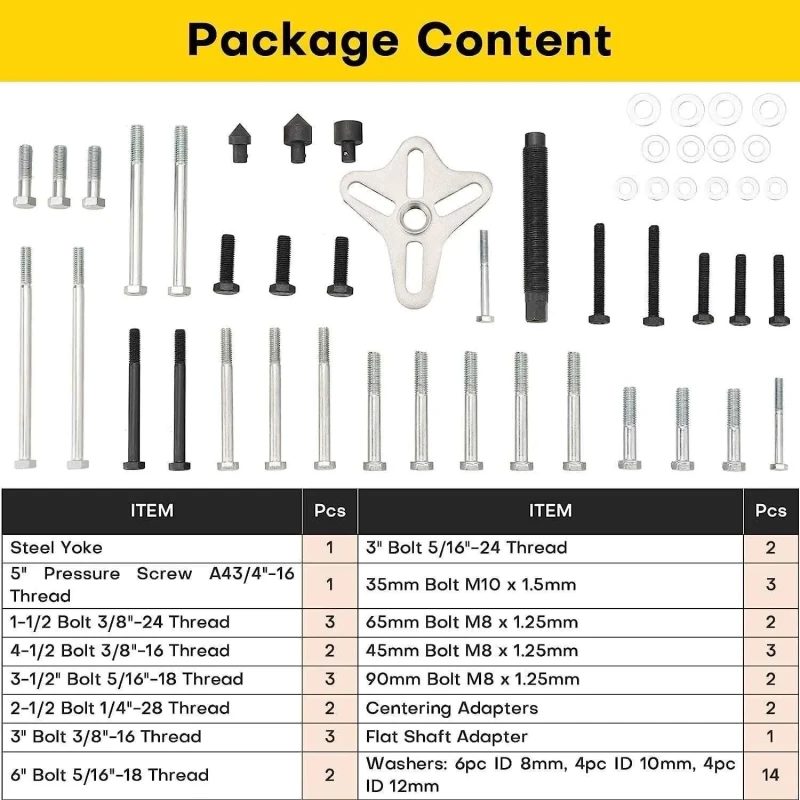 Voltz DN-D1008 46 Pcs Harmonic Balancer Puller Kit image-2