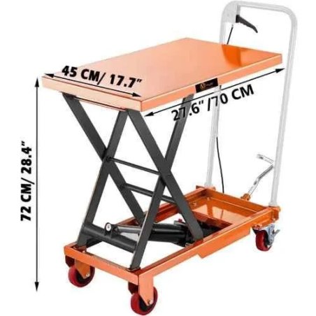 Voltz VZ-HT-150 150kg Manual Scissor Lift Table Trolley image-1