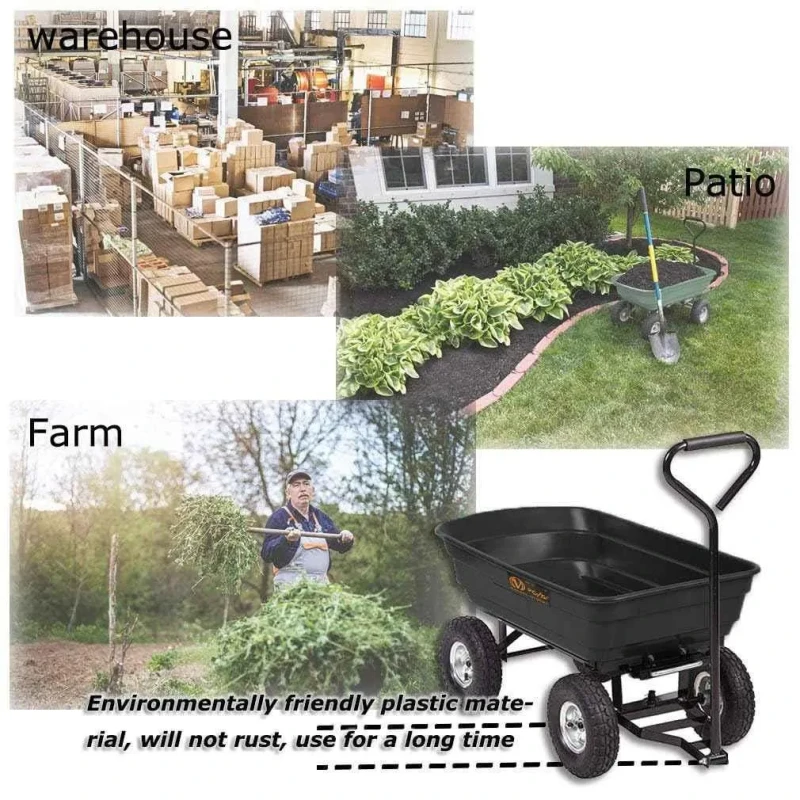 Voltz VZ-VTC-2147 120kg Poly Dump Cart with Steel Frame image-6