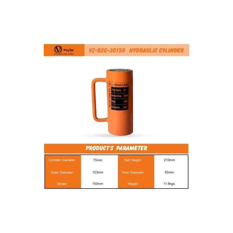 Voltz VZ-RSC-30150 30 Ton 360mm Alloy Steel Hydraulic Jack image-3