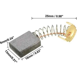 Voltz VZ-255-B 2 Pcs 16x13x6 mm Carbon Brush Set image-1