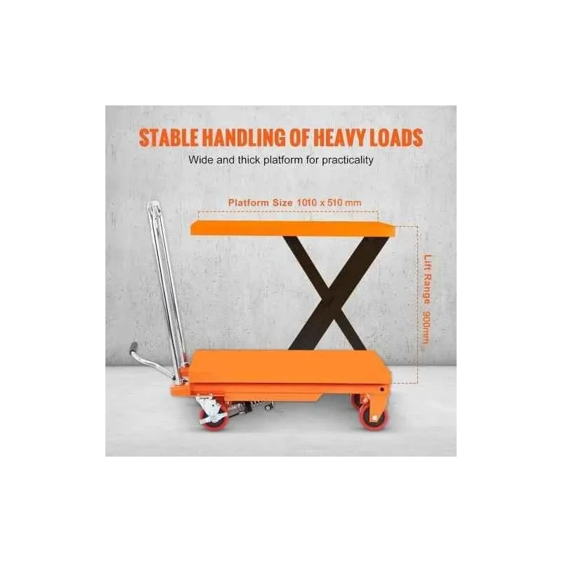 Voltz VZHT-1000 1000kg Orange Alloy Steel Manual Scissor Lift Table image-7
