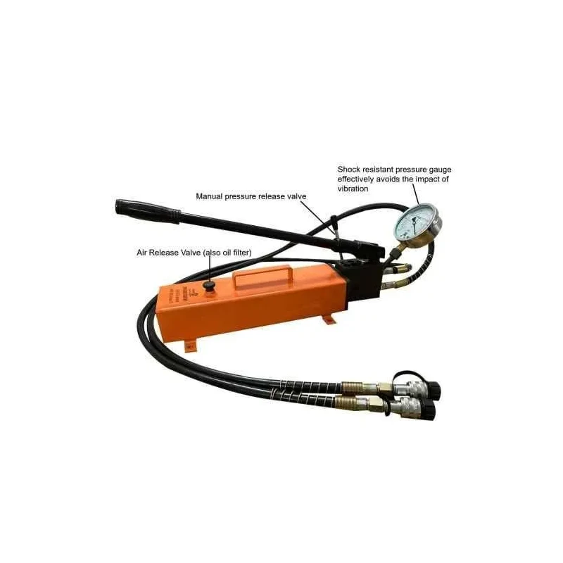 Voltz VZ-RSC-50200 50 Ton 515mm Alloy Steel Hydraulic Jack with VZ-CP-800S Double Acting Hydraulic Hand Pump image-4