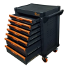 Voltz VZ-KY07B 45.35kg 7 Drawer Black Heavy Duty Roller Trolley