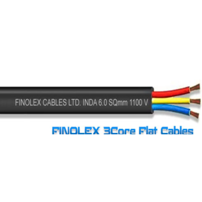 FINOLEX THREE CORE FLAT CABLES WITH BARE COPPER 6 Sq. mm