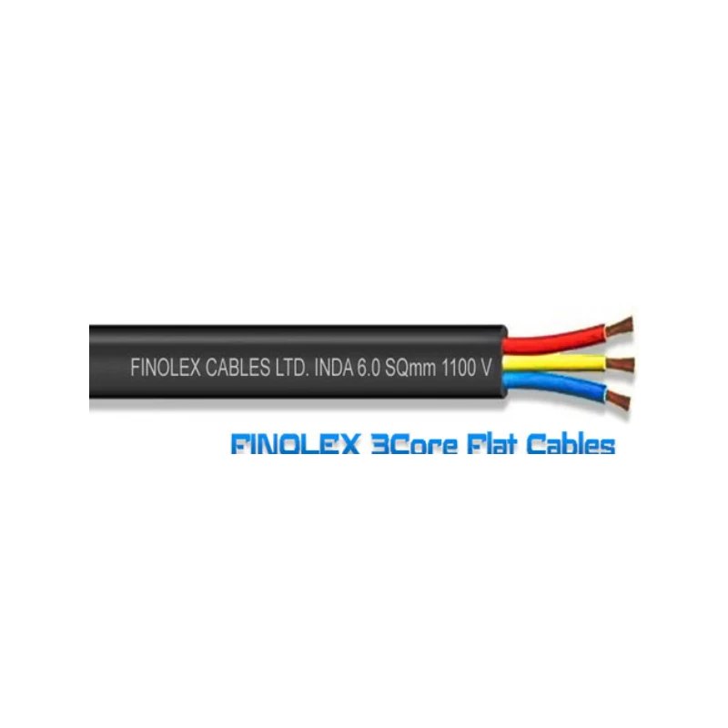 FINOLEX THREE CORE FLAT CABLES WITH BARE COPPER 6 Sq. mm