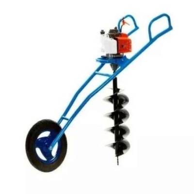 Shwarya 63CC Iron & Plastic Wheel-Type Earth Auger without Drill Bit