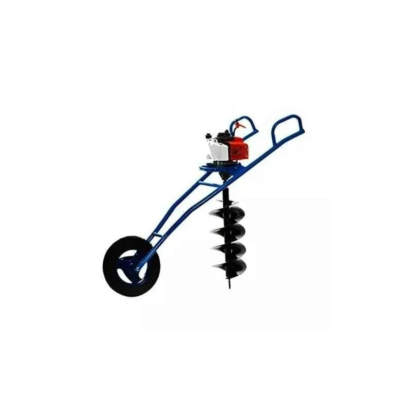 Shwarya 63CC Iron & Plastic Wheel-Type Earth Auger without Drill Bit