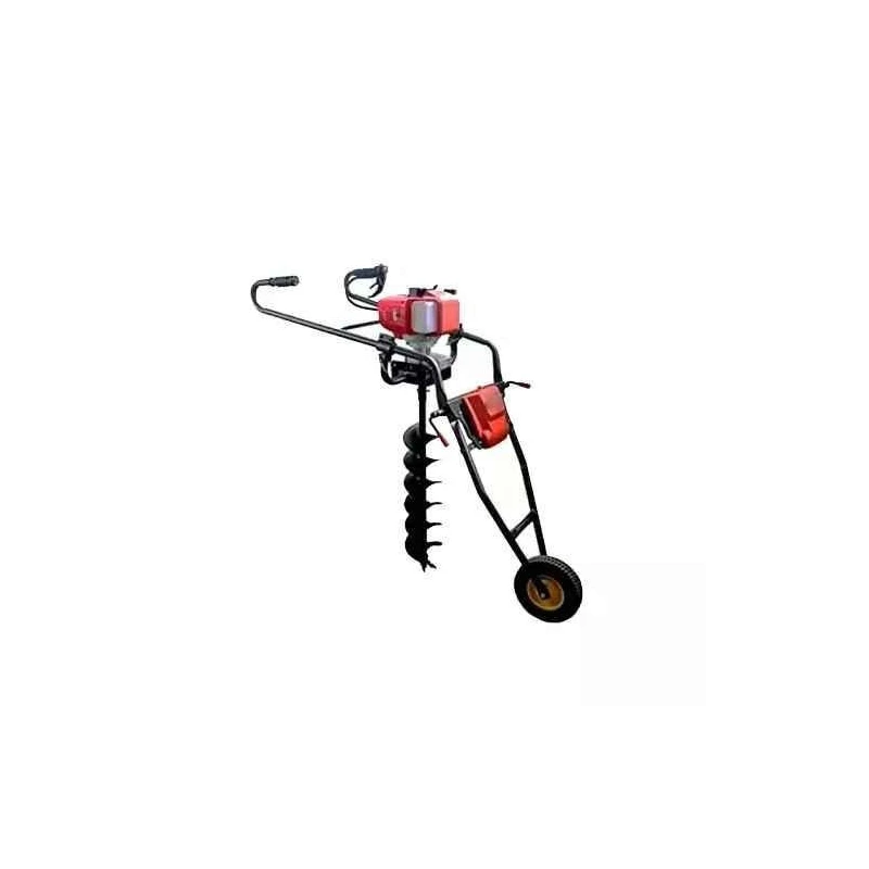 Shwarya 63CC Iron & Plastic Wheel-Type Earth Auger without Drill Bit