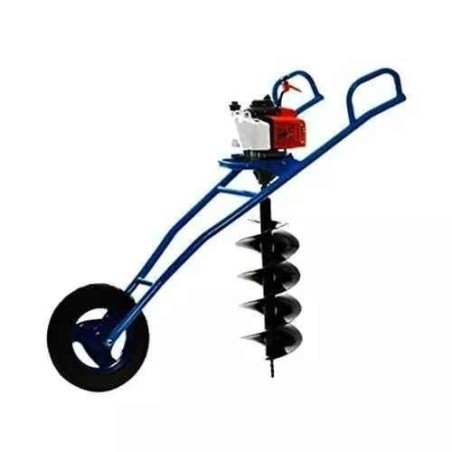 Shwarya 63CC Iron & Plastic Wheel-Type Earth Auger without Drill Bit