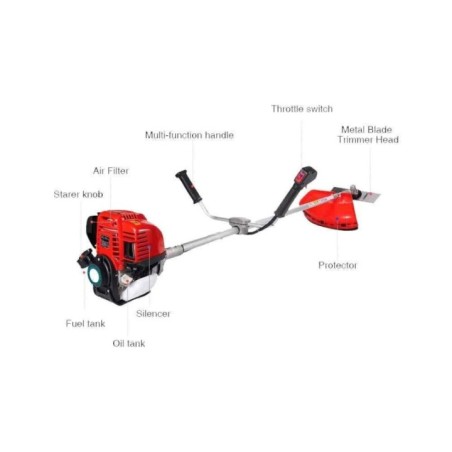 Greenleaf 0.8kW 35CC 4-Stroke Heavy Duty Brush Cutter Side Engine