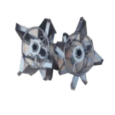 Greenleaf 14-Inch Mild Steel Black Mini Paddy Cage Wheel for 7 & 9HP Petrol Power Tiller