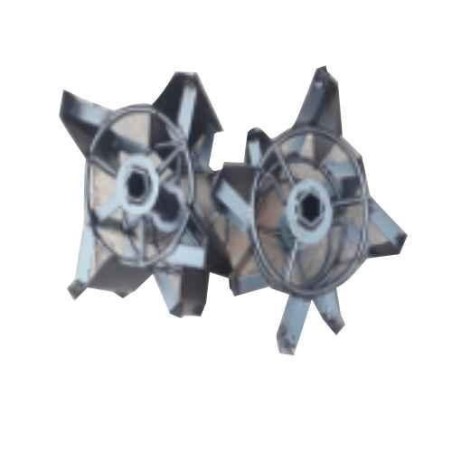 Greenleaf 14-Inch Mild Steel Black Mini Paddy Cage Wheel for 7 & 9HP Petrol Power Tiller