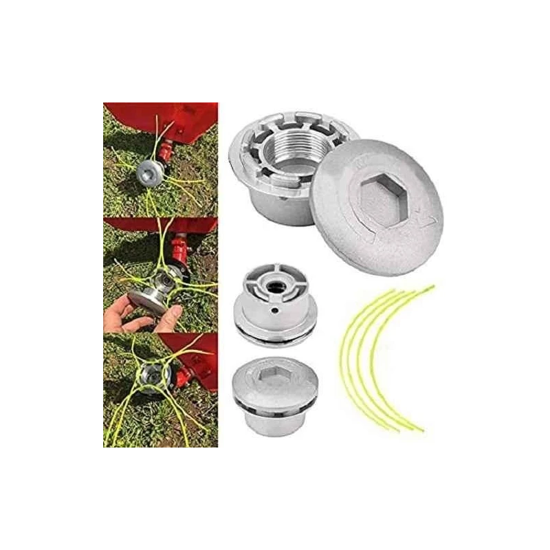 Greenleaf Aluminium Grass Trimmer Head with 2 Nylon Lines for Brush Cutter