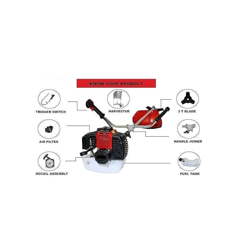 Greenleaf 4-Stroke 50CC Side Pack Brush Cutter Machine