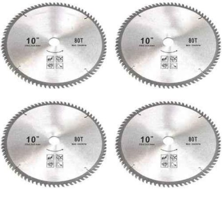 Greenleaf 80 Teeth Carbon Steel Silver TCT Blade for Brush Cutter (Pack of 4)