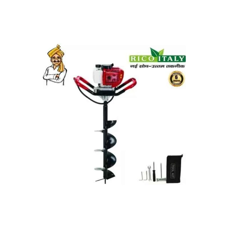 Greenleaf 1.25kW 52CC Engine Drill Hole Earth Auger with 6-Inch Drill