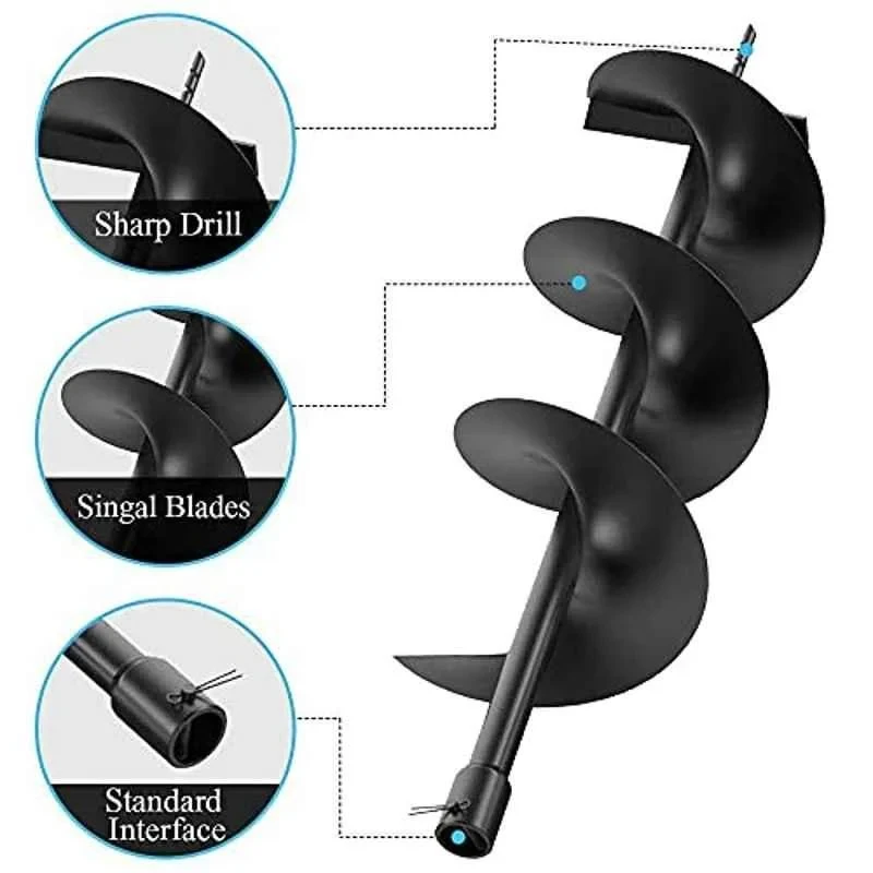 Greenleaf 12-Inch Black Earth Auger Spiral Drill Bit image-3