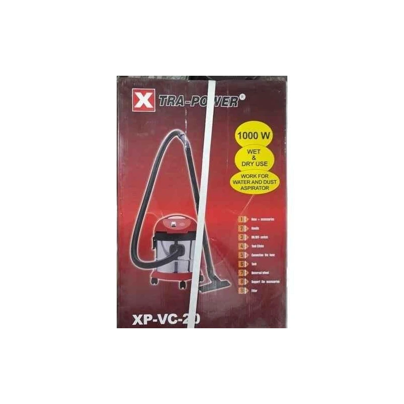Xtra Power 1000W 20L Stainless Steel and ABS Wet and Dry Vacuum Cleaner XP-VC-20 image-2