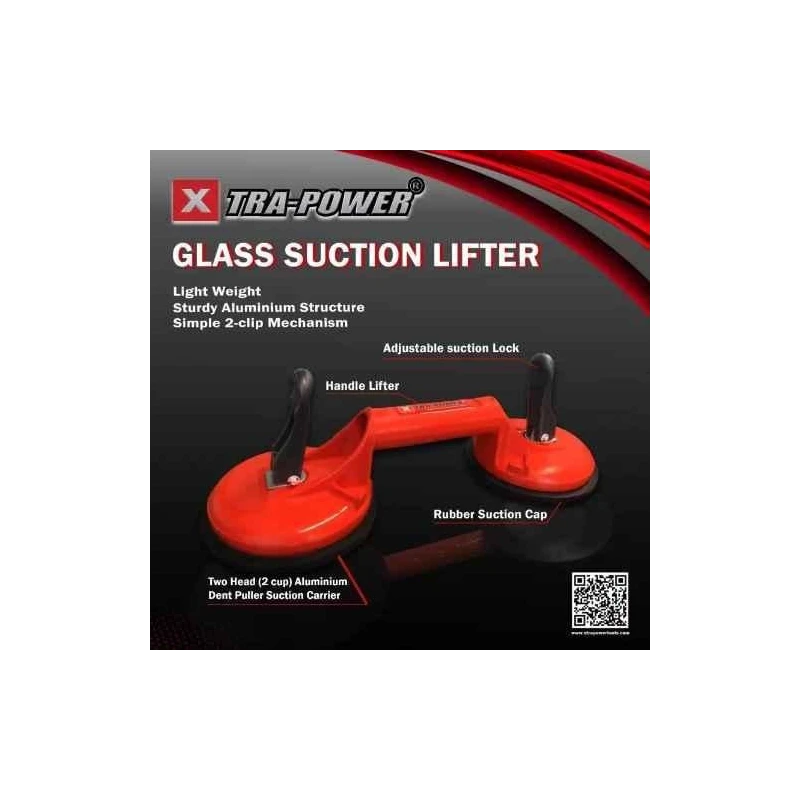 Xtra Power 100kg Aluminium Glass Suction Lifter with Two Cups image-5