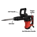 Xtra Power 1200W 3600 BPM Red and Black Demolition Hammer XPT-514 image-1