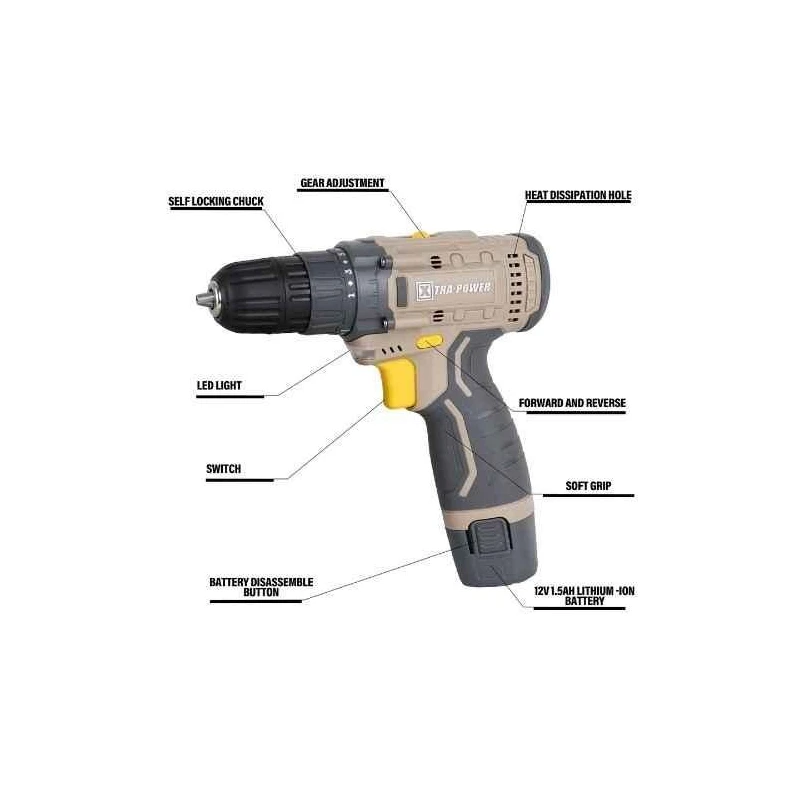 Xtra Power 1.5Ah 12V Cordless Drill XPC-DM-01 image-4