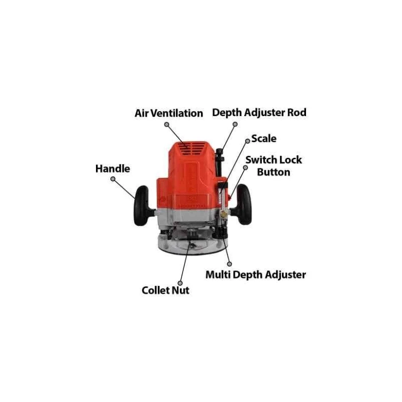 Xtra Power 1800W Red and Black Multi Depth Adjuster Power Router XPT-465 image-1