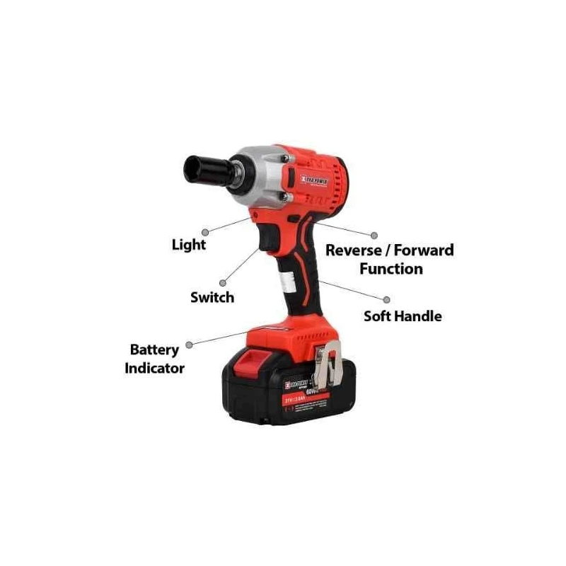 Xtra Power 2060rpm Red Cordless Impact Wrench with Kit XPT-485 image-2