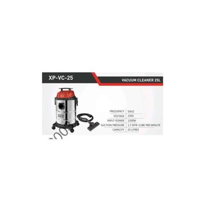 Xtra Power 1200W 25L Stainless Steel and ABS Wet and Dry Vacuum Cleaner XP-VC-25 image-2