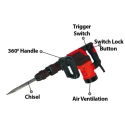 Xtra Power 1900W 5kg Red and Black Demolition Hammer XPT-496 image-2