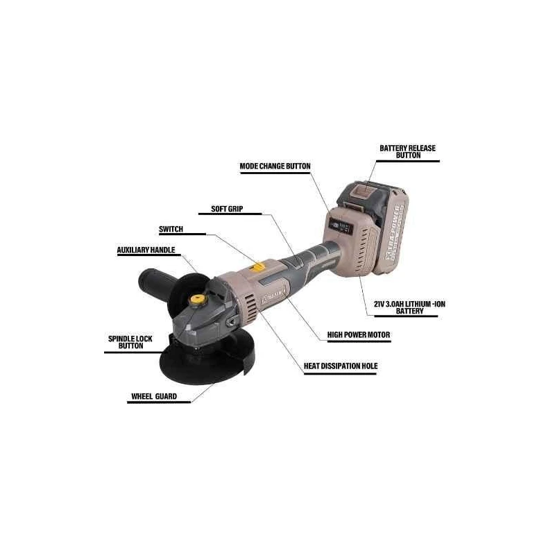 Xtra Power 3Ah 100mm Brushless Angle Grinder XPC-AG-01 image-4