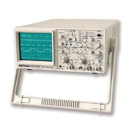 Metravi OS-5100 Dual Channel Four Trace Cathode Ray Oscilloscope with Probes 100 MHz image-1