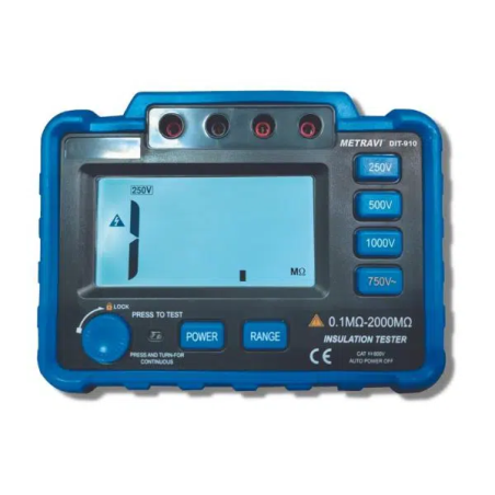 Metravi DIT-910 Digital Insulation Tester IRT Range 200 to 2000M Ohm image-1