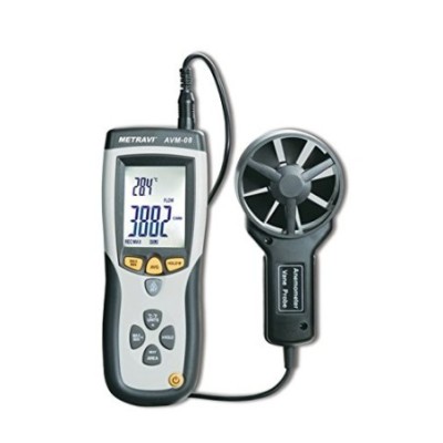 Metravi Thermo-Anemometer with CFM/CMM and Built-in Infrared Thermometer AVM-08 image-1