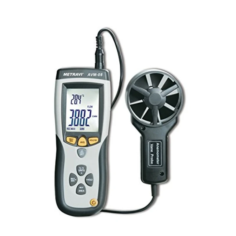 Metravi Thermo-Anemometer with CFM/CMM and Built-in Infrared Thermometer AVM-08 image-1