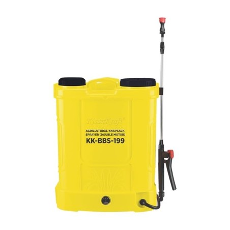 Kisankraft 18L Plastic Yellow Agriculture Double Motor Battery SprayerKK-BBS-199 image-1