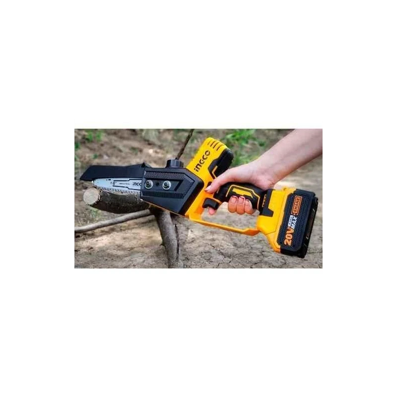 Ingco 6 inch 20V Yellow & Black Mini Chain SawCGSLI2068 image-2