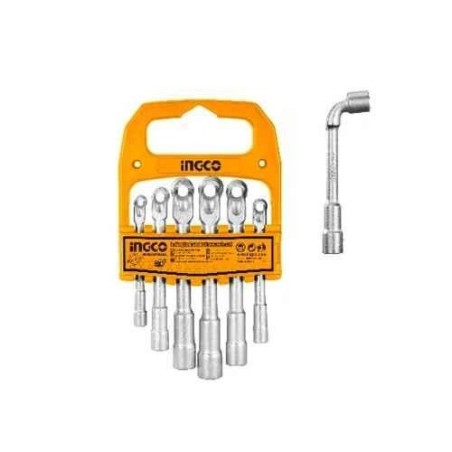Ingco 6 Pcs CrV L-Angle Socket Wrench SetLASWT0601 image-1
