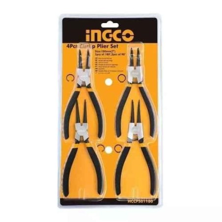 Ingco 7 inch Carbon Steel Black & Yellow Circlip Pliers SetHCCPS01180 image-1