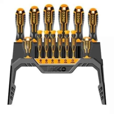 Ingco CR-V Yellow & Black Screwdriver SetHKSD1428 image-1