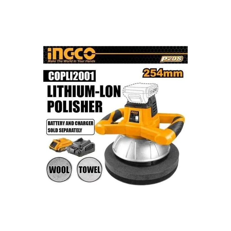 Ingco 20V Lithium-ion Polisher with 254mm Polishing DiscCOPLI2001 image-3