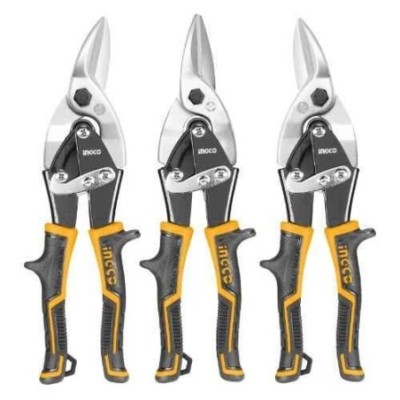 Ingco 3 Pcs 250mm LeftStraightRight Aviation Snip SetHTSNK0110 image-1