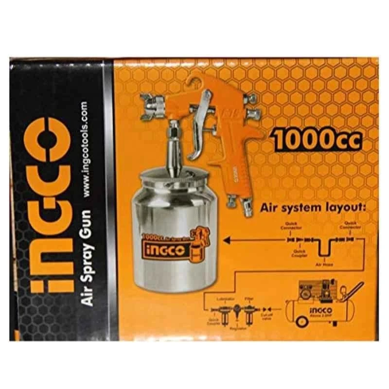 Ingco 1000cc Yellow Pneumatic Spray GunASG3105 image-4