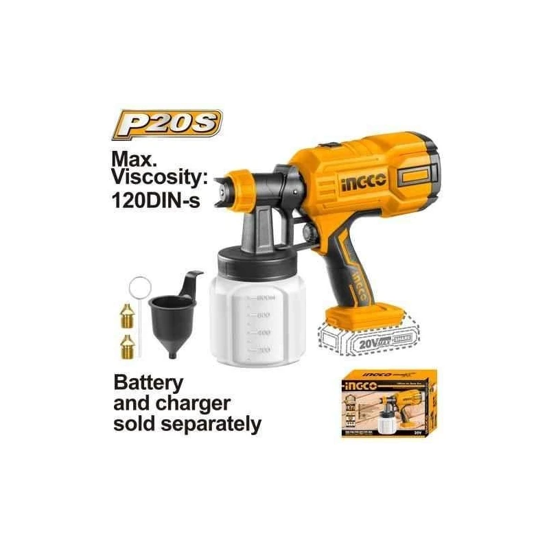 Ingco 800ml/min 20V Pneumatic Cordless Air Spray GunCSGLI2003 image-1