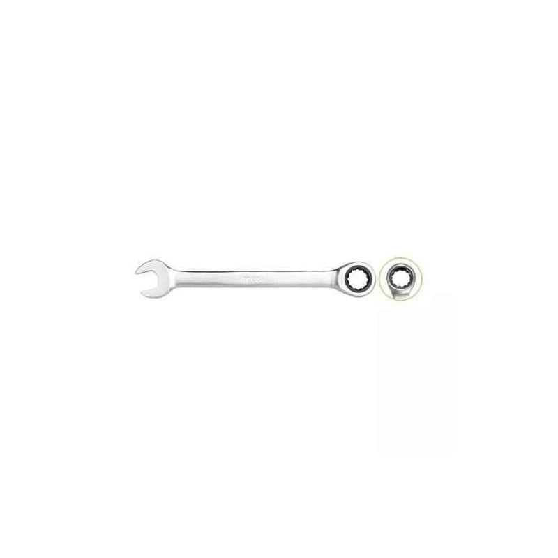 Ingco 24mm 335 mm CRV Steel Silver Chrome Plated Matt Finish Ratchet SpannerHCSPAR241 image-1